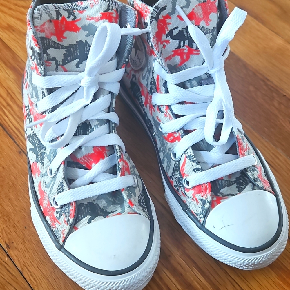 Comverse Gray And Orange Dinosaur Print